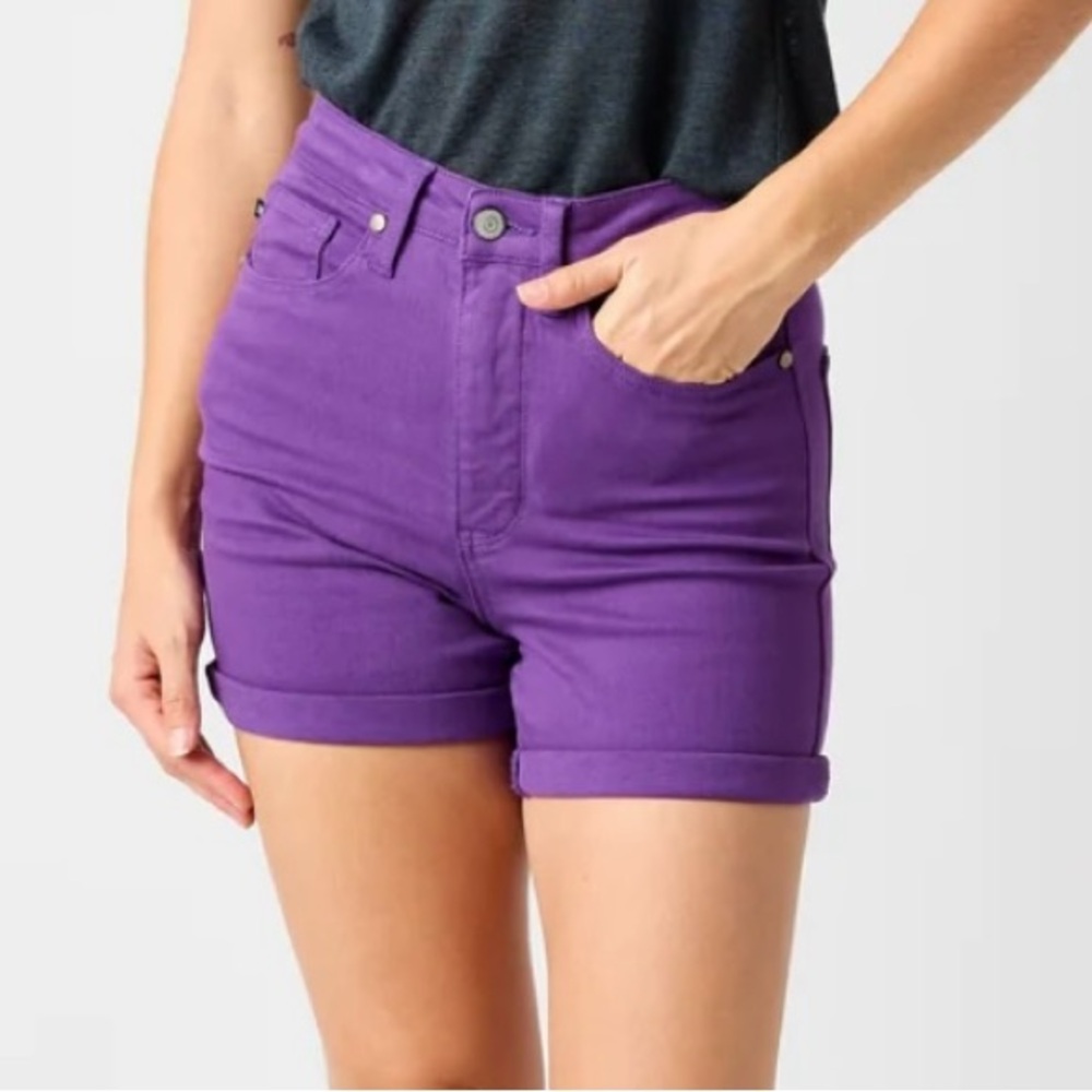 💥BRAND NEW💥 JUDY BLUE 💜PURPLE💜 SHORTS! Quinn High Rise Tummy Control Shorts